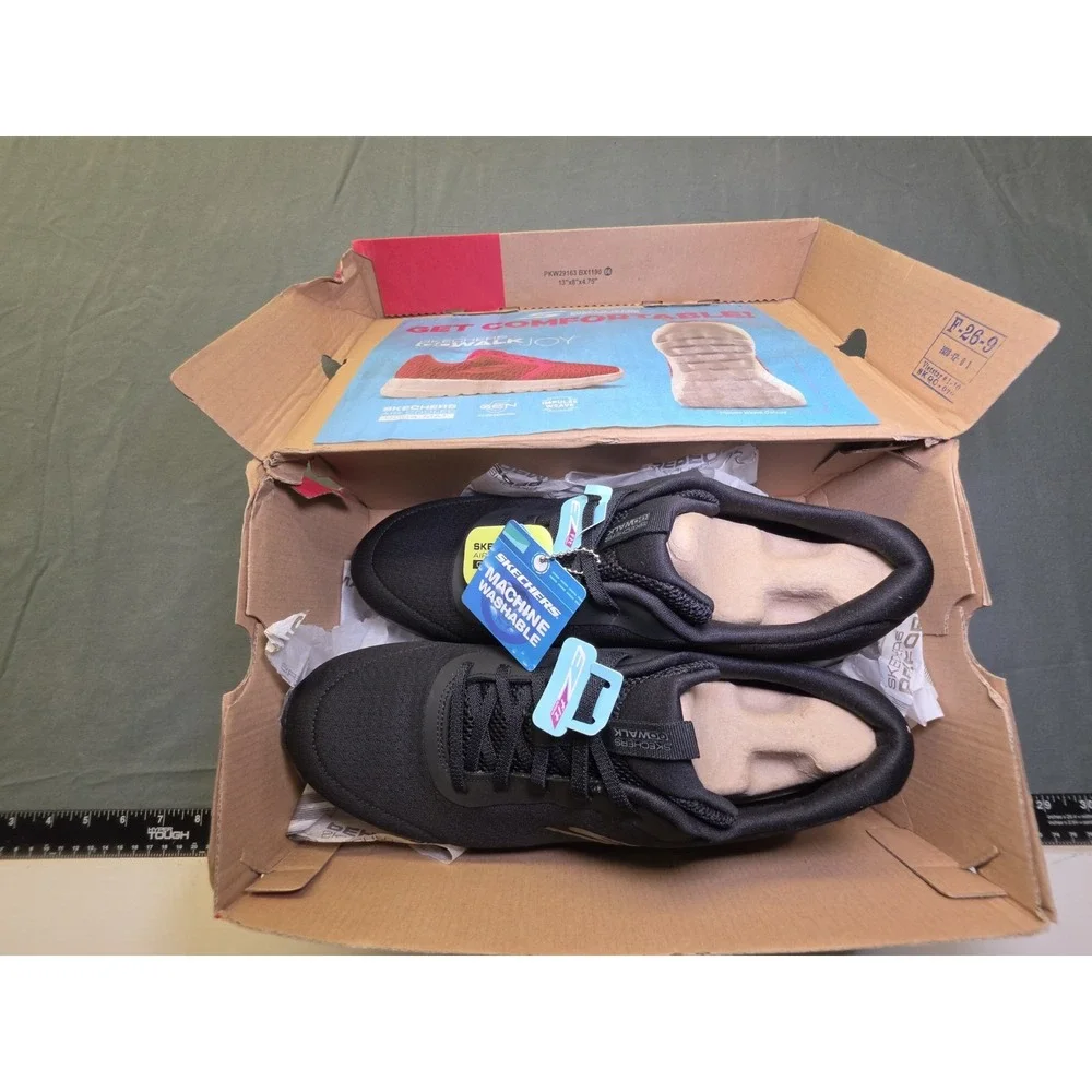 Skechers Women's GO Walk Joy Ecstatic Shoes Black Size 11 NIB Air Cooled Ez Fit